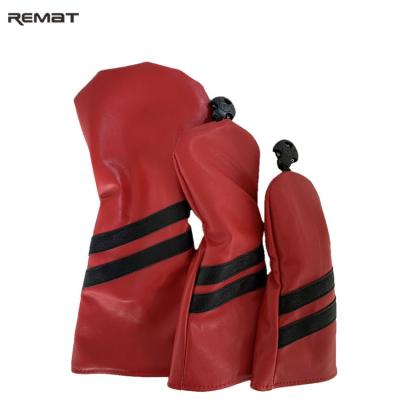 China Protect Golf Club Head Custom Golf Head Covers PU Leather Fairway Wood Club Head Covers Golf Headcovers for sale