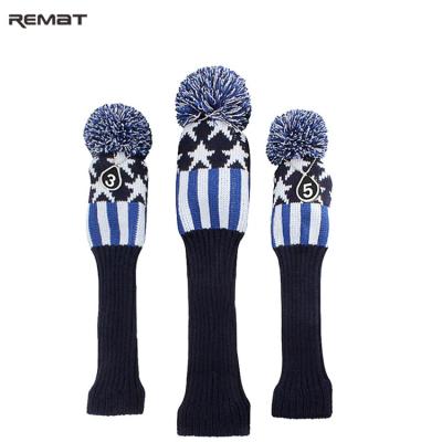 China Golf Event Golf Headcover 135 Knitted Blanket Nylon Wool Golf Driver Fairway Club Head Wood Cover for sale