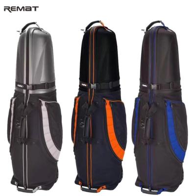 China Full Set PVC Golf Travel Bag PU Golf Hard Case Aviation Golf Bag Golf Clubs Travel Bag With Wheels for sale