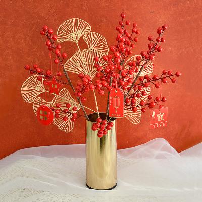 China Decoraive High Quality And Inexpensive Home Hot Sales Plant Accessories Artificial Red Berries Flower For Home Decor for sale