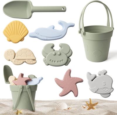 China Silicone Educational Toys Bucket Molds Set Kids Beach Silicone Sand Toys for sale