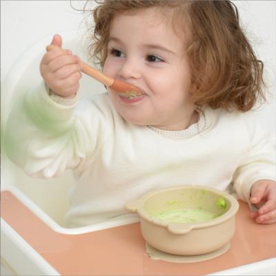 China Bpa Free Eco-friendly Spoon Bib Colorful Suction Cute Bear Shape Silicone Baby Feeding Bowl for sale