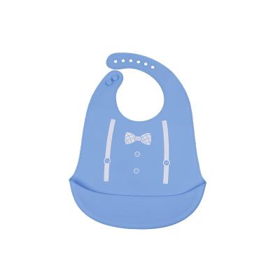 China Food Grade Feeding Bib Waterproof Silicone Bibs Customized For Baby for sale