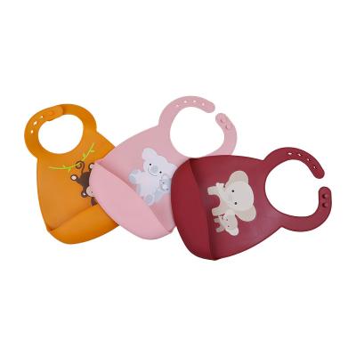 China Custom Baby Tableware Set Waterproof Soft Silicone Bibs For Baby for sale