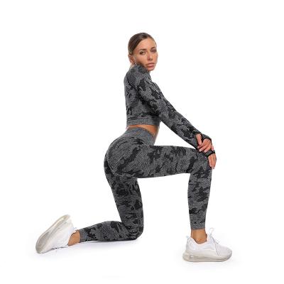 China High Waisted Breathable Stretch Tights Sportswear Camouflage Sportswear Women Fitness Yoga Running Pants for sale