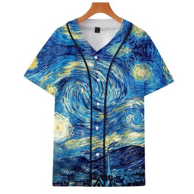 China New York Team Blank Full Antibacterial Sublimated V-Neck Men's Baseball Wear Custom Made Plain Baseball T-Shirts Tank Top for sale