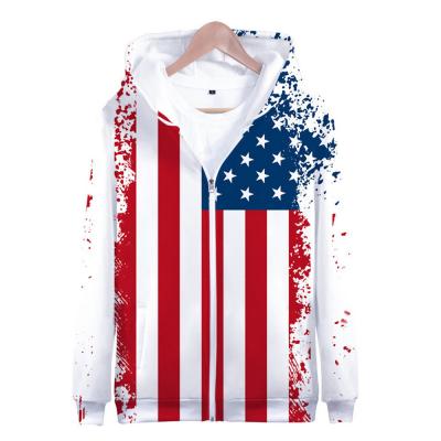 China Custom Anti-Wrinkle OEM Patriot Apparel Hoodie Sweatshirts Wholesale Full Face Zipper Graphic Hoodies For Men for sale