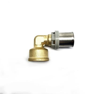 China 50 years GA Brass Press Pipe Fittings  Female Elbow for Pex And Floor Heating pipe for sale