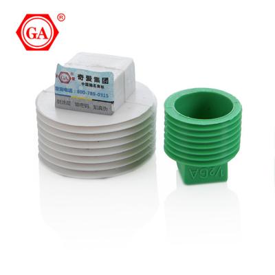 China PPR pipe fitting for hot and cold water piping system GA high quality PPR pipes fittings ppr male plug for water system 16mm to 160mm for sale