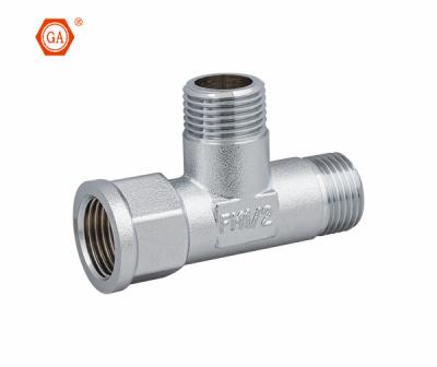 China For cold and hot water piping system GA brand high quality natural gas brass fittings male and female tee F shape tee for gas pipe for sale