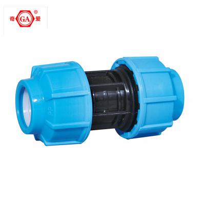 China Water Supply HDPE Compression Coupler hdpe fittings Plastic PP Thread Irrigation Pipe Quick Connector hdpe pipe for sale