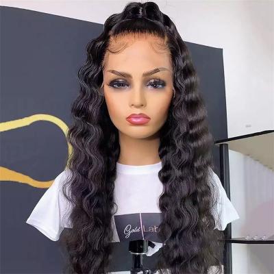 China Loose Wave 100% Human Hair Lace Front Wig Supplier,Glossy Deep Wave Virgin Hair Lace Wig,Pre Pluck Lace Wig for Black Women for sale