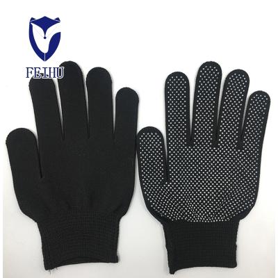 China Construction Cheap Laundered Polycotton Safety Gloves With Black PVC Dots Cotton for sale