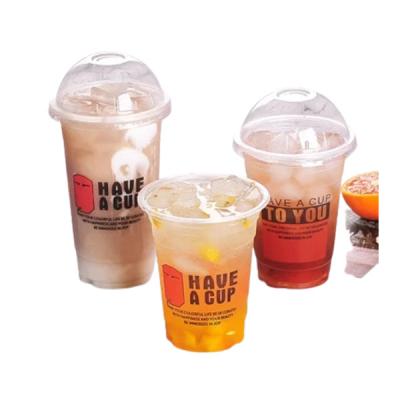 China Disposable Bagasse Eco Strawless Food Grade Cups Clear Beverage Coffee Cups With Lids For Shop Party for sale