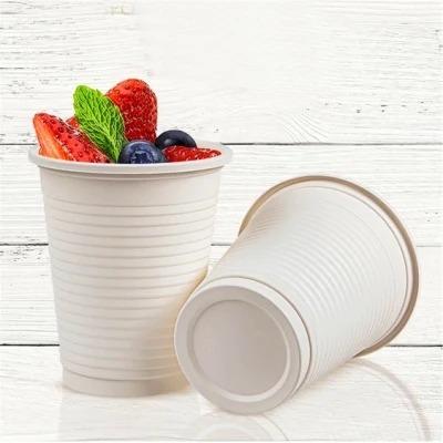 China Bagasse PLA Coated Biodegradable Cornstarch Container Cup With Lid Custom Logo for sale