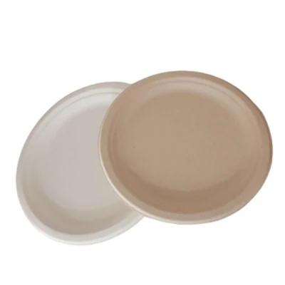 China Waterproof Disposable Round Trays Natural Bagasse Round Compostable Tray for sale