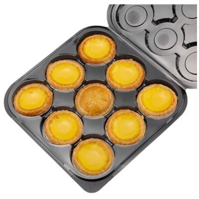 China Recyclable Automatic Blister Buckle Baking Boxes Transparent Egg Tart Packaging Box for sale