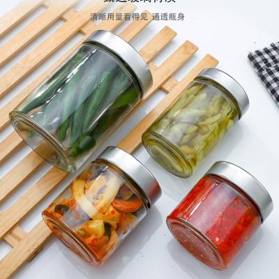 China Factory Produced Empty Clear Round Glass Honey Sauce Food Grade Jars With Lids 100ml 180ml 250ml 280ml 380ml 500ml 750ml for sale