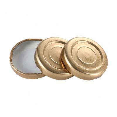 China Non Spill 38mm 43mm 48mm 58mm 63mm 70mm Cap Golden Twist 82mm Off Metal Lid for sale