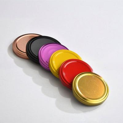 China Non Spill Custom 38mm/42mm/53mm/63mm/70mm/82mm Colors Metal Hook Cap Twist Off Glass Jar Lids for sale