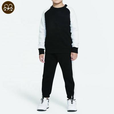 China 2022 Casual Wholesale Patchwork Two Pieces Sweatshirt Joggers Fall Kids Boy's Clothing Sets for sale