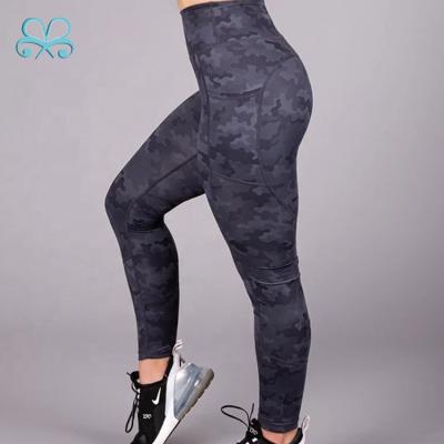 China Fitness Sport Spandex Antibacterial Yoga Gym Camouflage Hot Selling Leggings For Woman for sale