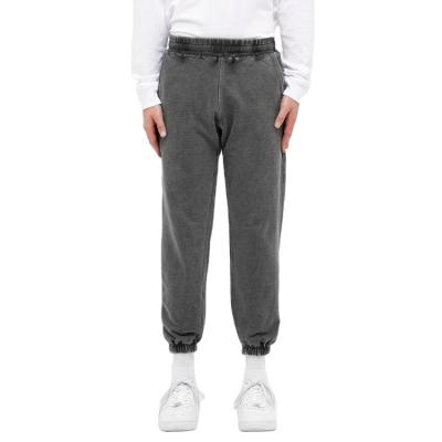 China Anti-wrinkle Men's 100% Cotton Garment Dyed Stonewashed Sweatpants Highly Rated Elastic Cuffs for sale