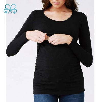 China 2019 Fitness Gym Anti-allergy Hot Sale Maternity T-shirt Fitness Long Sleeve For Breastfeed for sale