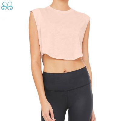 China Women's Breathable Fitness Cotton Sleeveless Custom Crop Tops Women Tank Top Crop Tops Basic Tank Tops for sale