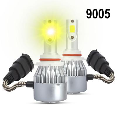 China Car LED Head Light DICEN C6 9005 Led Headlights Bulb 3000K Yellow Gold Fog Lamp Super Bright For Vehicle Cars for sale