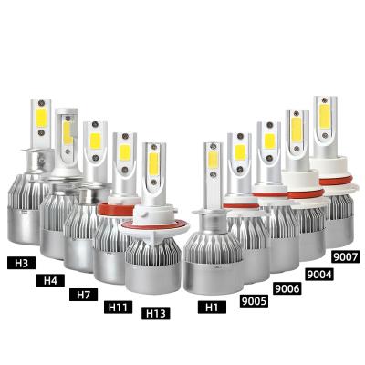 China Car LED Head Light DICENT C6 H1/H3/H7/H11/9005/9006/9012/880/5202/H4/9003 Led Headlights Bulb 6000K Cool White High Beam For Cars cars for sale