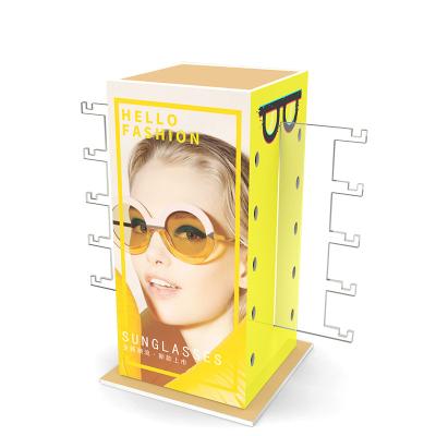 China Custom Colored Logo Fashion Rotating Eyewear Organizer Retail Stores Acrylic Sunglasses Display Rack Countertop Holder for sale