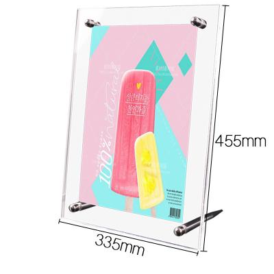 China Flower and gift display installed photo frame A3 position card holder creative transparent acrylic photo frame for sale