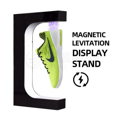 China Shoe Store Drop Shipping Levitating Shoes Stand Magnetic Levitating Sneaker Floating Display With Led Light for sale