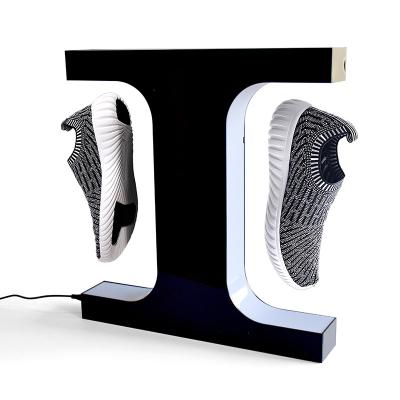 China Shoes store Double C Levitating Shoe Magnetic Floating Racks Stands Acrylic Sneaker Magnet Shoes Display for sale