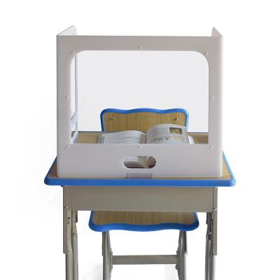 China Free Standing Free Standing Mobile Office Desk Table Plastic Teacher Student Guard School Shields With Handle for sale