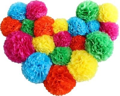 China 20pcs Eco-friendly and Stocked Love Heart Paper Flower Tissue Pom Poms Propose on Valentine's Bachelor Wedding Ceremony Party Decoration for sale