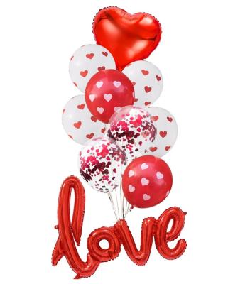 China Eco-Friendly and Stocked 2022 Heart 10pcs Balloons Decorations Kit for Valentine's Day Proposal Wedding Party Decoration Supplies for sale