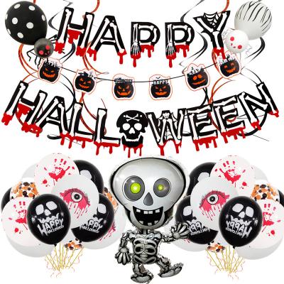 China Eco-Friendly and Stocked Halloween Party Decoracion Balloon Set Include Happy Halloween Balloon Garland Hanging Decor Item For All Saints Day for sale