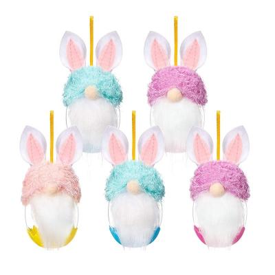 China Modern Easter Bunny Gnome Decoration Easter Egg Shape Storage Container Pot Hanging Bunny Gnomes Rabbit Ornaments Spring Decoration for sale