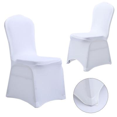 China Durable White Hotel Meeting Elastic Chair Cover Wedding Banquet Polyester Spandex Polyester Chair Cover for sale