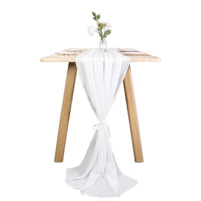 China Stripe Chiffon Runners Vacation Table Extra Long Wedding Runners for sale