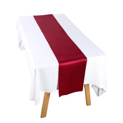 China Oilproof hotel table linen satin home table runner chair sash decoration table runners to wedding banquet pattern solid type for sale