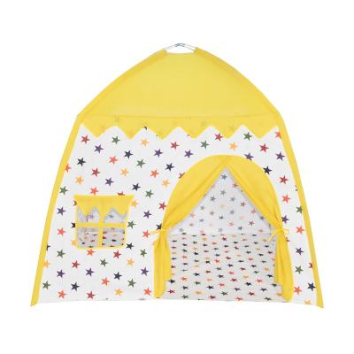 China Toy Foldable New Design Cotton Soft Canvas Star Printed Castle Tent for Kids Playhouse for sale