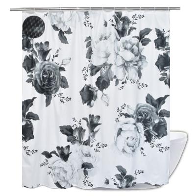 China Durable Washable Microfiber Soft Fabric 100% Manufacturer Retro Flower Shower Curtain for sale