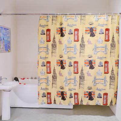 China London City Sustainable Best Selling Telephone Booth Printing Rust Resistant Custom Shower Curtain for sale