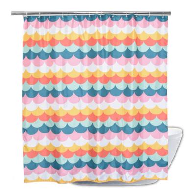 China Fancy Design Kids Waterproof Sustainable Bathroom Fabric Colorful Shower Curtain For Kids for sale