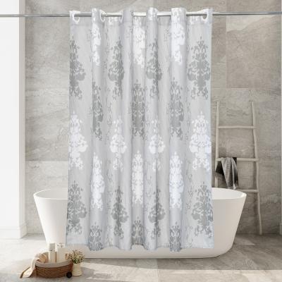 China Sustainable Hookless Bath Fabric Wholesales Custom Extra Wide Pattern 200*180cm Shower Curtain for sale