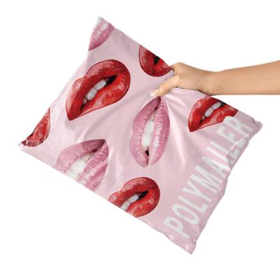 China Strong Adhesive Custom Design Pink Poly Mailers Eco - Friendly Shipping Wraps Mailing Bag With Logo for sale