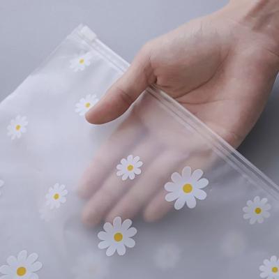 China Moisture Proof Frosted Transparent Patterned PE Storage Zipper Packaging Dustproof Bag for sale